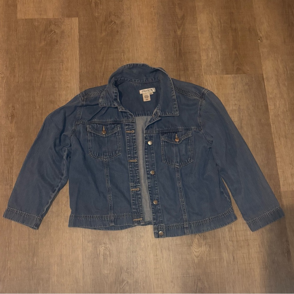 Coldwater Creek Jean jacket; size petite large